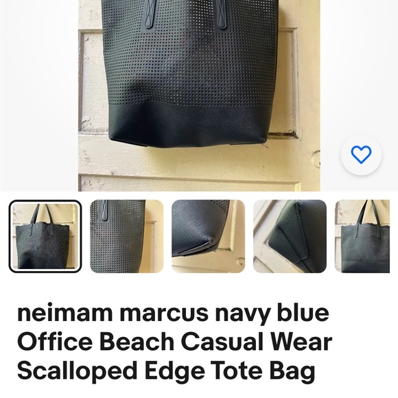 Nieman Marcus scalloped edge beach tote - Picture 3 of 3